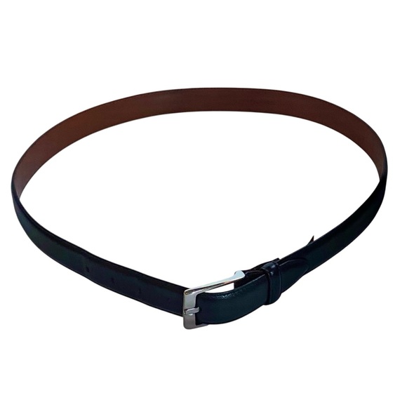 Cole Haan Black Leather Belt Silver Buckle USA Sz 36 - Picture 8 of 8